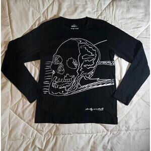 Rare SPRZ NY Andy Warhol Skull Black Long Sleeve Streetwear Shirt